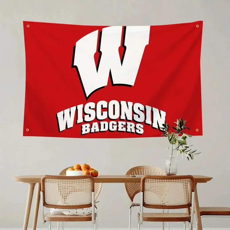 1pc Wisconsin Flag Flags And Banners Four Hole Polyester Outdoor Decor Room Aesthetic