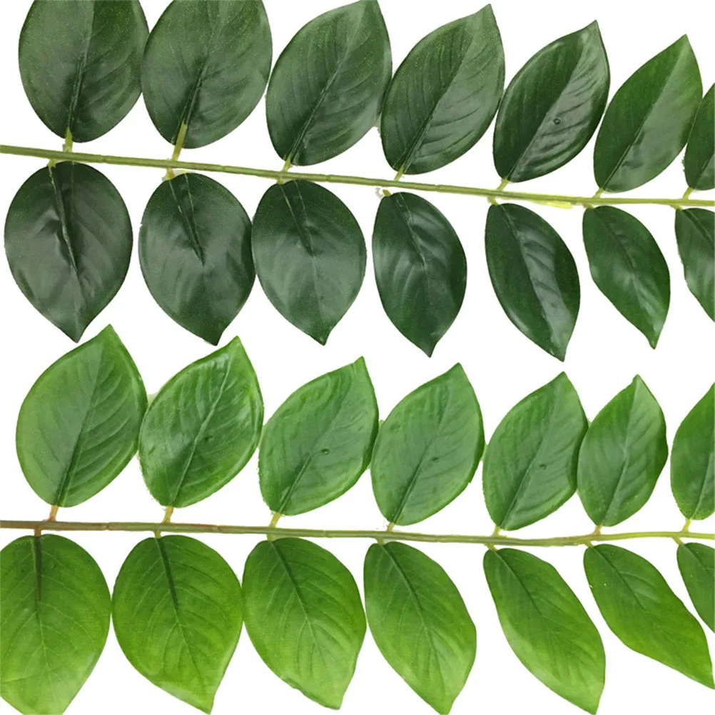 

6 pcs Artificial Green Plants Home Wedding Leaf Decorations Larch Fake Plant Simulation Leaves For Party Plastic Leaves Green