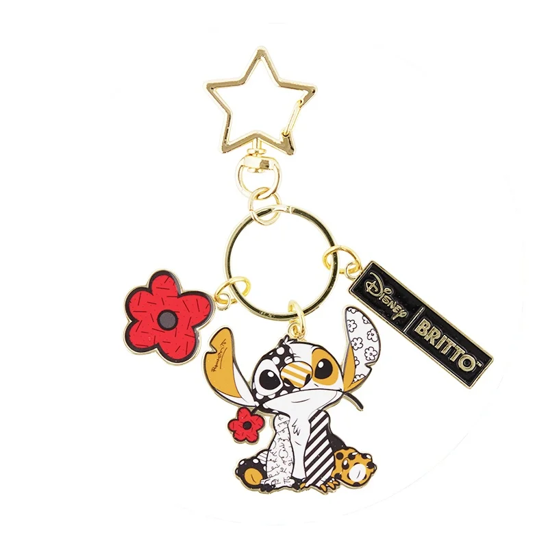 พวงกุญแจสติทช์น่ารักจากดิสนีย์ ของตกแต่งน่ารัก สีดำทอง พวงกุญแจสติทช์ ของขวัญวันเกิดสำหรับเด็กผู้หญิง ของเล่นอนิเมะสำหรับเด็ก