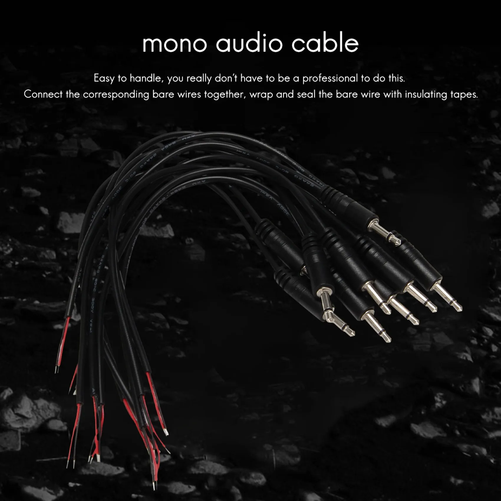 10 قطعة استبدال ذكر التوصيل إلى سلك عاري نهاية مفتوحة TS 2 القطب أحادية 1/8 بوصة 3.5 مللي متر التوصيل وصلة مرفاع كابل الصوت إصلاح الساخن