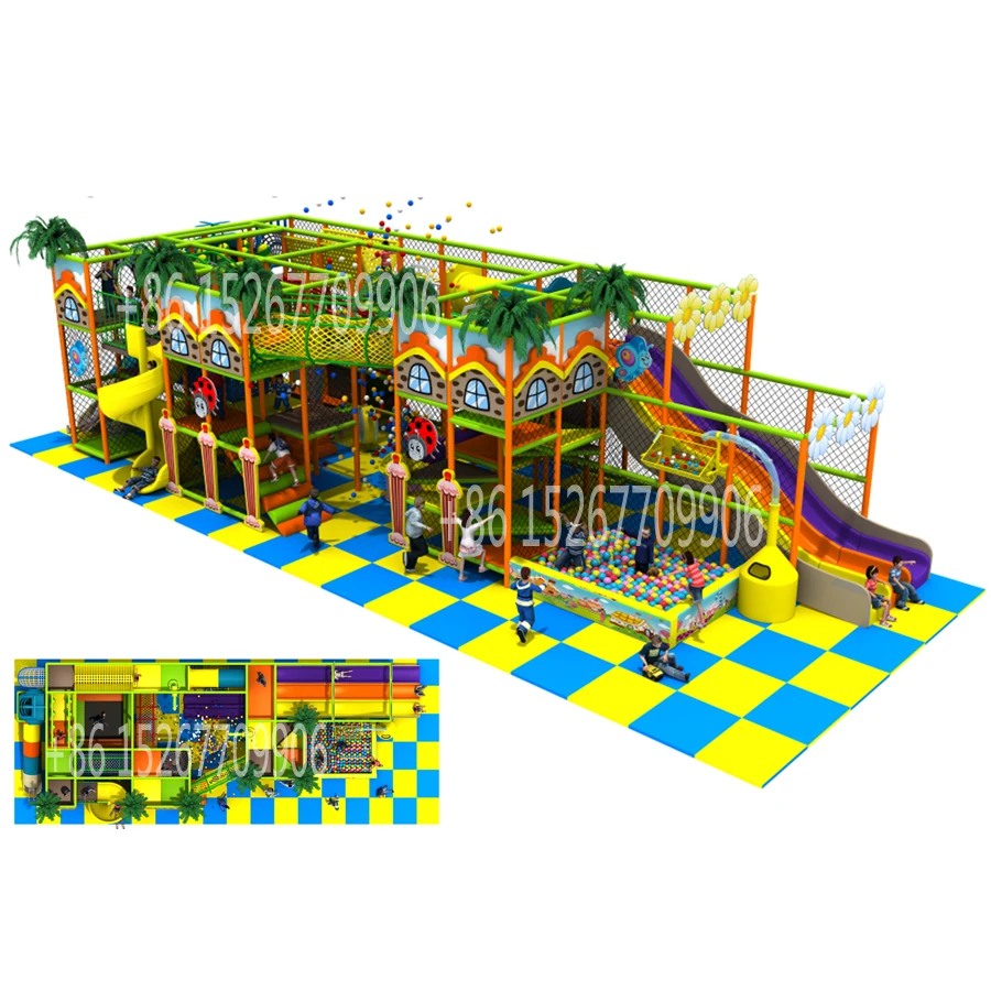 YLWCNN Amusement Indoor Playground Plastic Slide Equipment IN171055 Children Soft Naughty Castle Frame Structure Maze