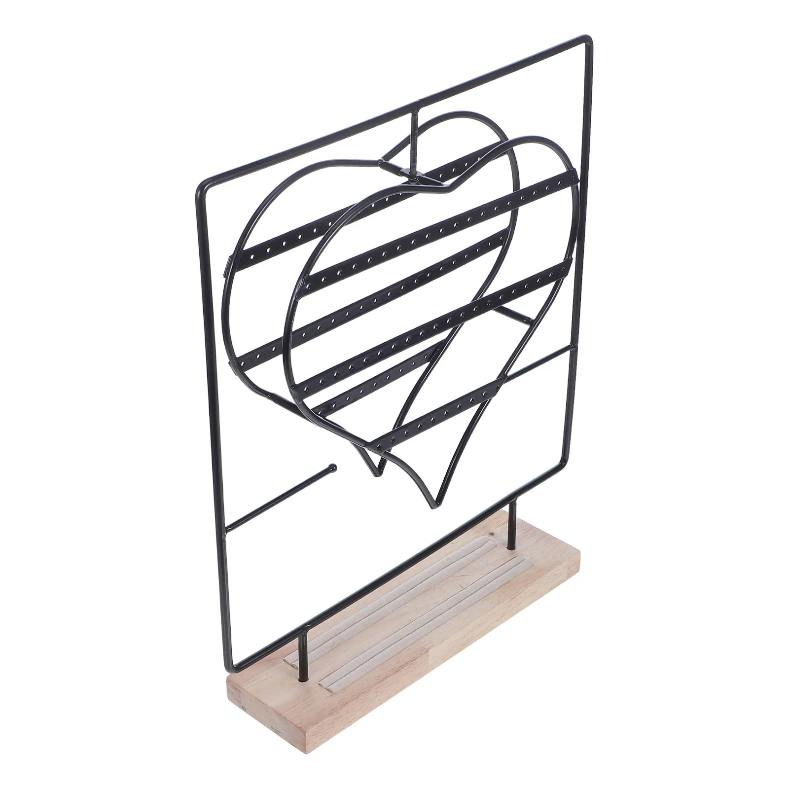 Rotating Jewelry Stand Black Metal Earring Display Holder 360 Degree Turntable Organizer For Necklace Studs Iron Rotating