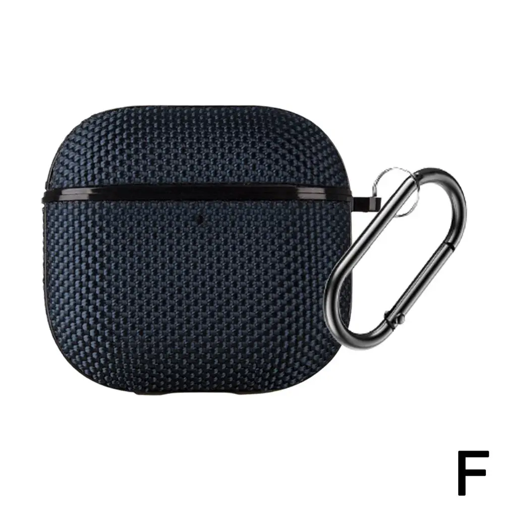 New For Apple AirPods 4 Leather Nylon Earphone Case All Inclusive Anti Drop TPU Headphone Protective Cover With Metal Buckl X3Q5