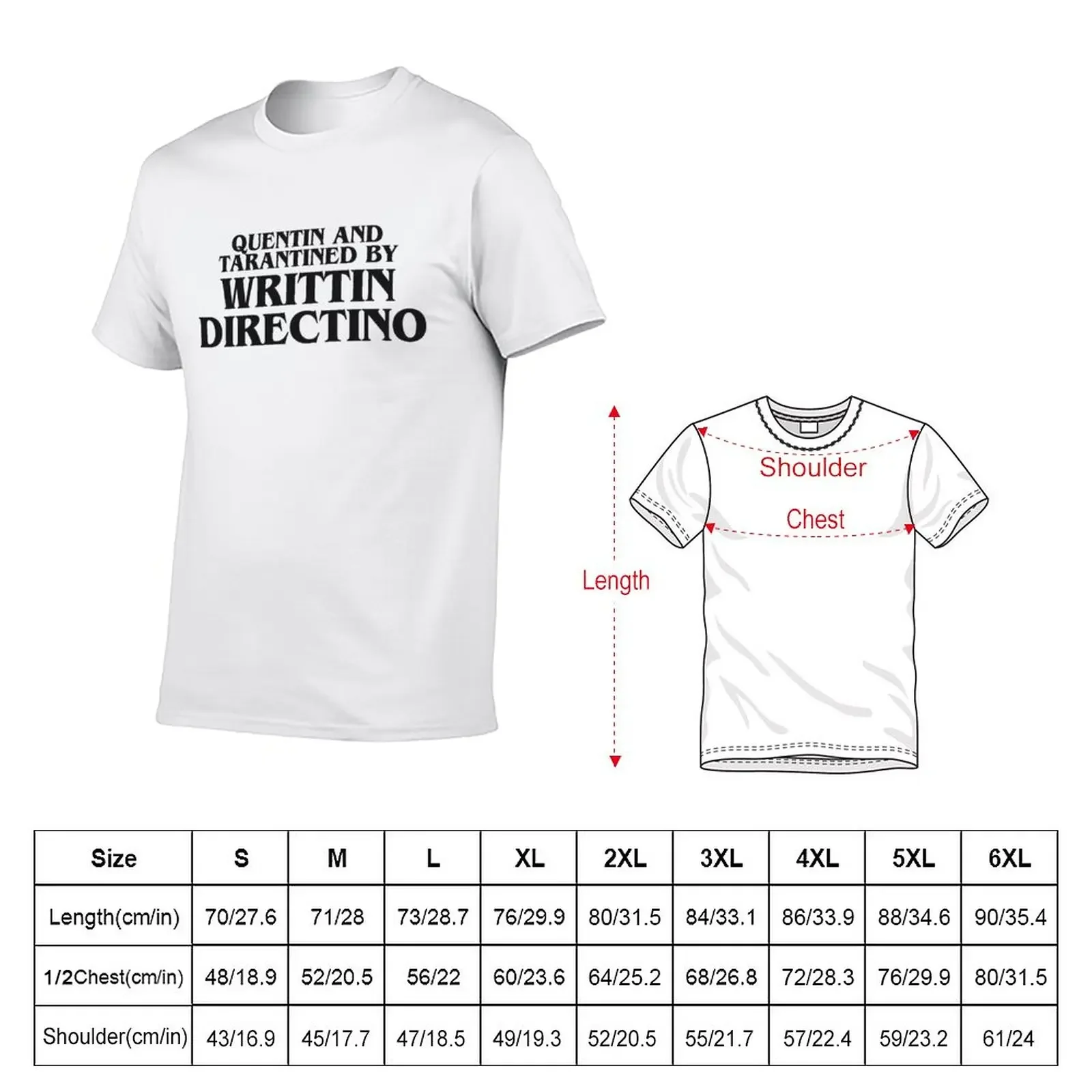 Quentin And Tarantined By Writtin Directino T-Shirt vintage oversized Aesthetic clothing mens tall t shirts