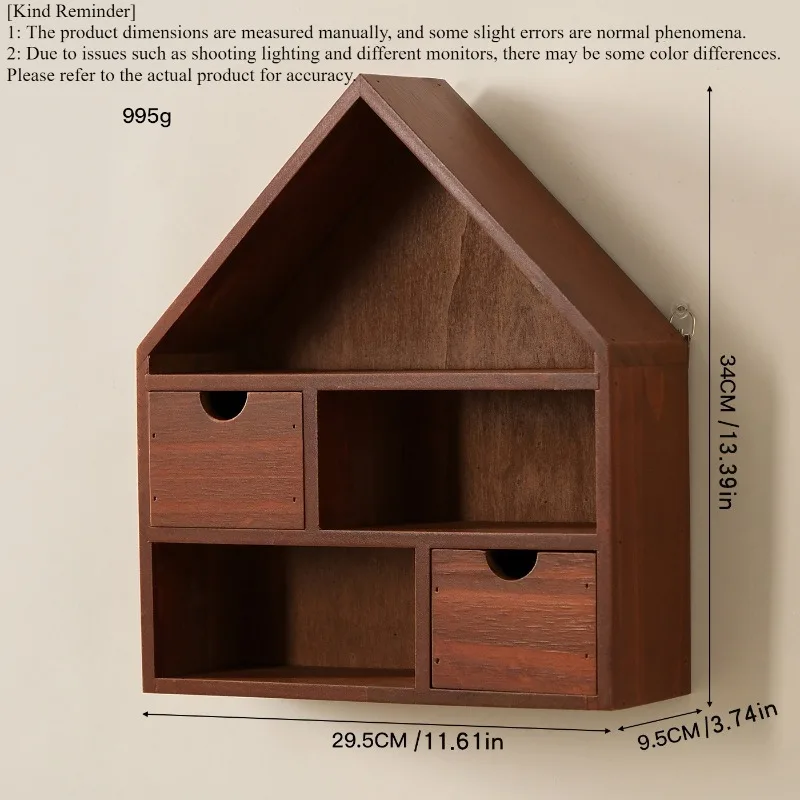 

Ретро-деревянный креативный персонализированный настенный органайзер для хранения с крючками, для прихожей, декор для дома, настенное украшение