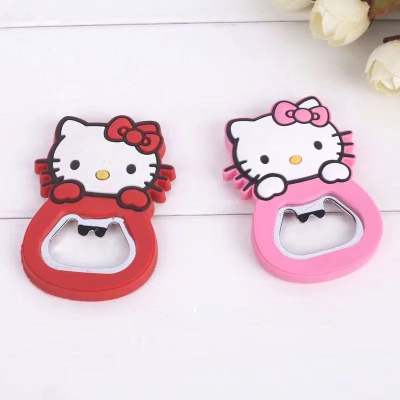 Cartoon Hello Kitty Silicone Bottle Opener Bottle Opener with Refrigerator Sticker Pvc Soft Glue Bottle Opener Logo House Item