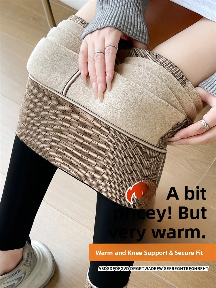 

Trendy Fce Lined ark Base Layer Pants Women's Thi Warm Cotton Trousers Yoga Pants High Waist Long Leg Casual Wear