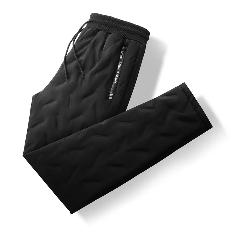

Thiened Cotton Pants Men's Winter Sports Trousers Elastic Waist Warm Casual Pants Fce Lined Faionable Urban Sle