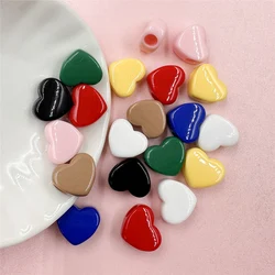 20pcs 13.5mm Macaron Color Acrylic Heart Beads Materials DIY Jewelry Making Bracelet Earrings Big Hole Pendants Accessories