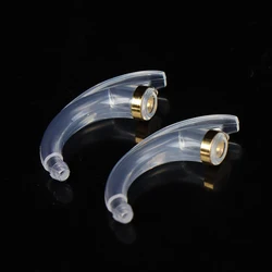 2Pcs Earmold Model Hook Anti-howling Elbow Tubing Connector for Ear Hearing Aid