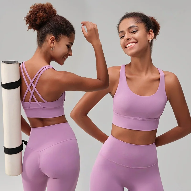 

Nylon Yoga Sports Bra for Women Shock-proof Breathable Gym Top Female Yoga Tops Outdoor Running Fitness Workout Clothes Crop Top