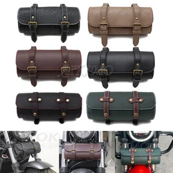 Motorcycle Cruiser Tool Bag Fork Barrel Shape Handlebar Front Fork Bag Black Saddlebags for Motorcycle Pannier Saddle Bags Tools