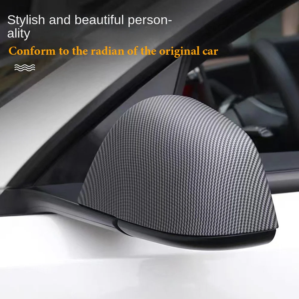 

Side Door Mirror Cover for Tesla Model 3 Model Y 2021 2022 2023 Black/Carbon fiber Exterior Accessories ABS Sides Rearview Cover