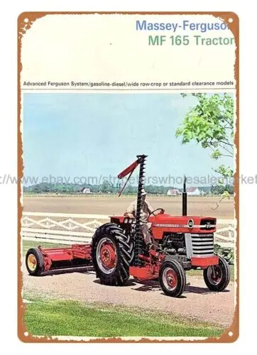 accent wall art Massey-Ferguson MF 165 Tractor Farming Row-Crop metal tin sign