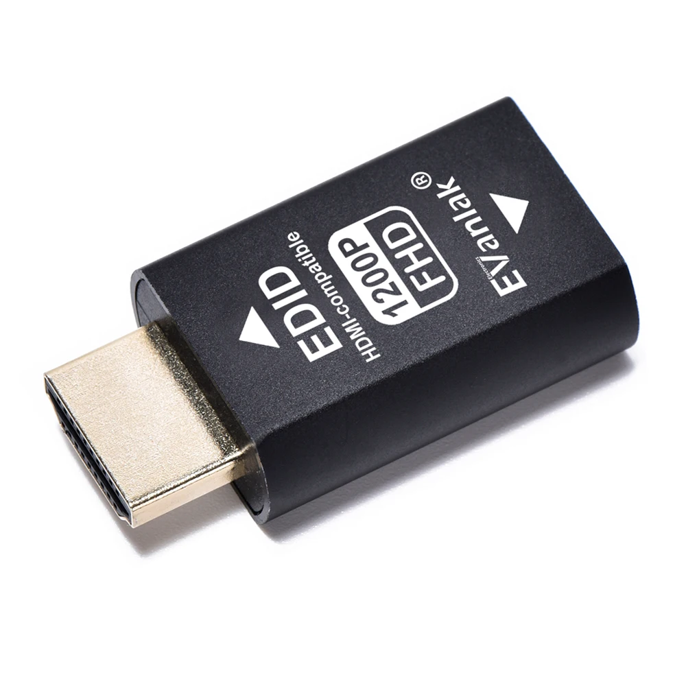 EVanlak HDMI EDID Emulator Passthrough 3e-generatie emulatoradapter werkt met Mac Thunderbolt naar HDMI-switches/extenders/videosplitters