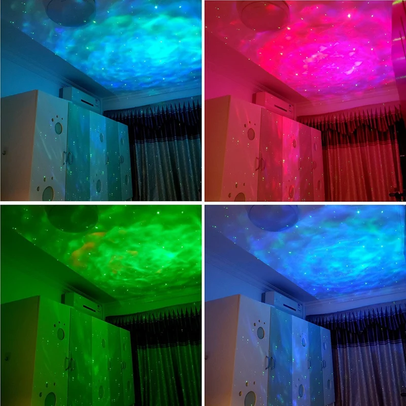 LED Party Light Starry Ocean-Wave Projector Night Light Sound Control Atmosphere Colorful Light Full Of Star Night Light