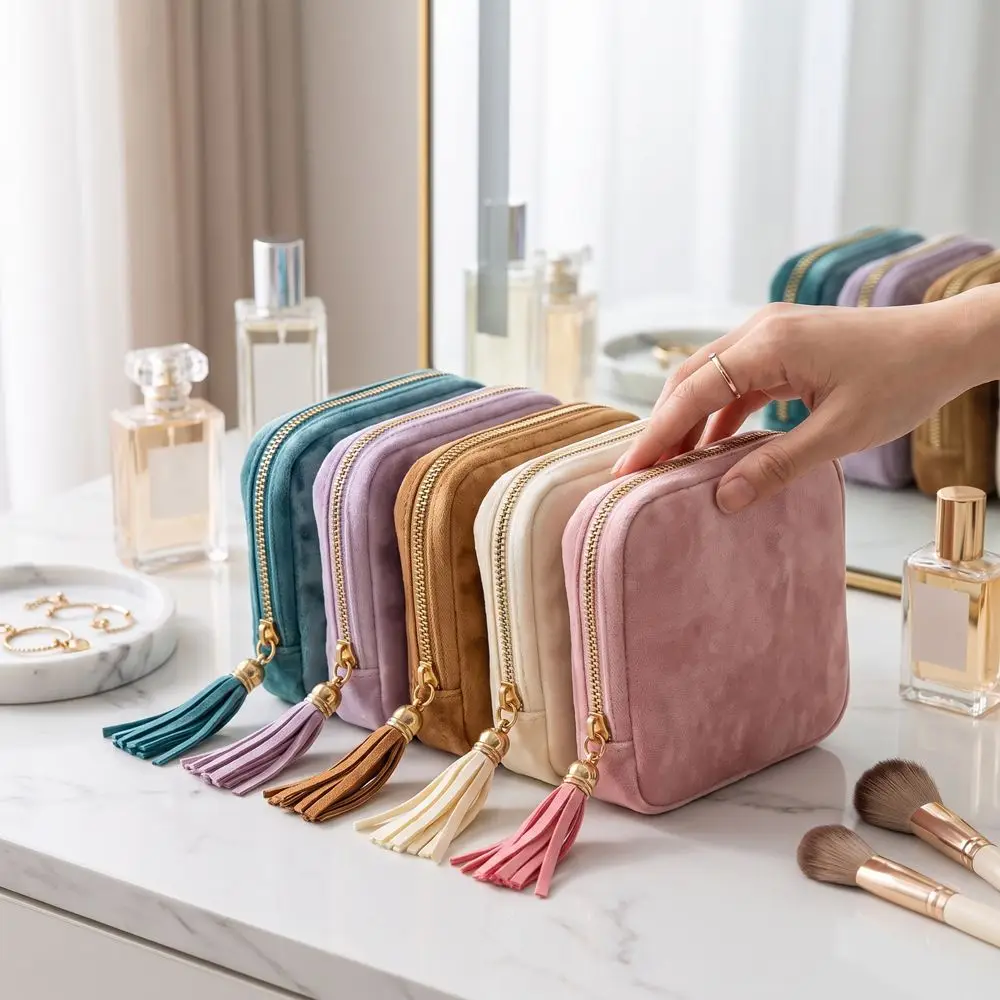 6-Layer Jewelry Storage Bag Portable Elegant Women's Wallet Anti-friction Soft Zipper Jewelry Bag