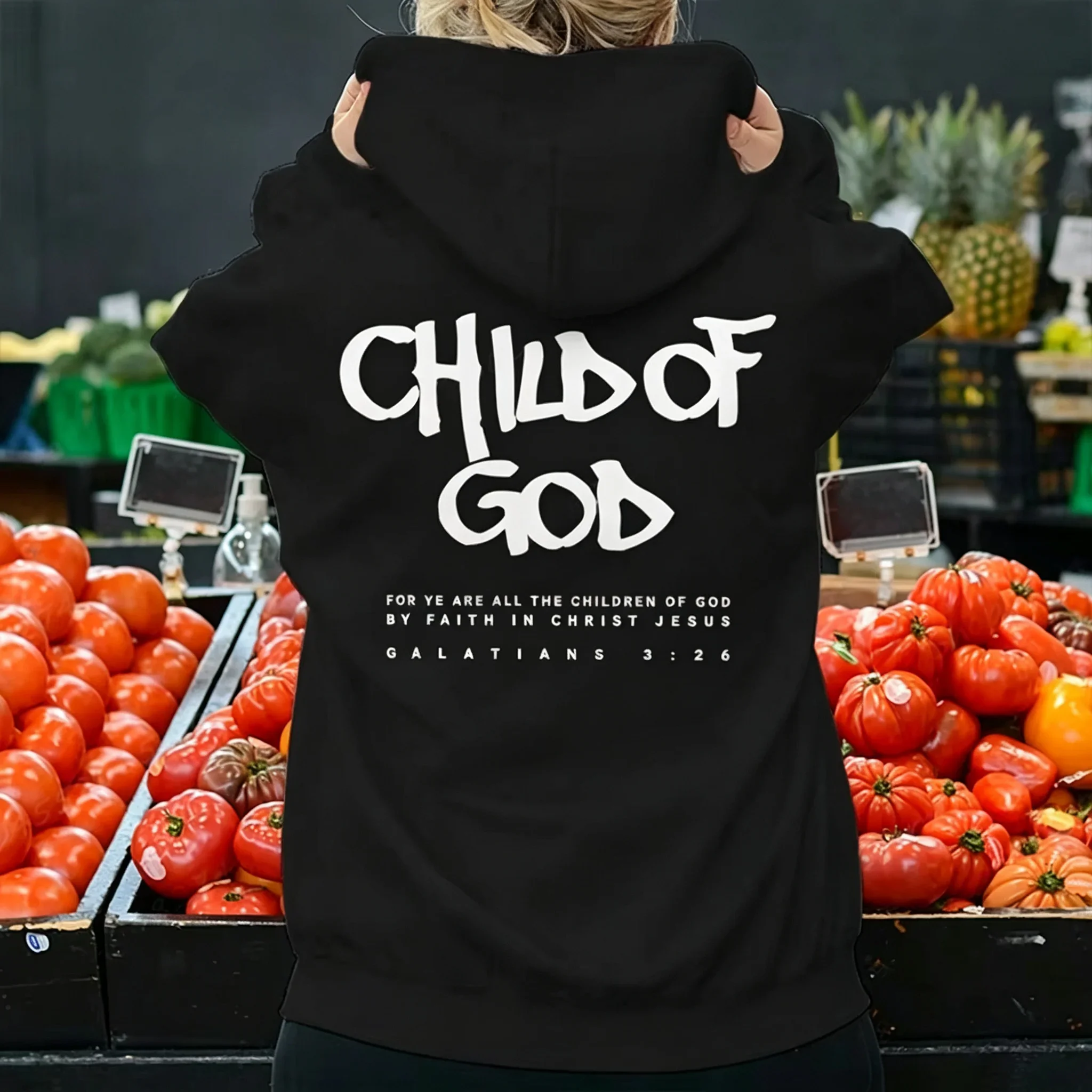 2026 I Am A God Child Kapuzenpullover mit Buchstabendruck, christliche Gott-Sweatshirts, Kapuzenpullover, Gebet zum Herrn, Sweatshirt, Damenbekleidung – Detail 8