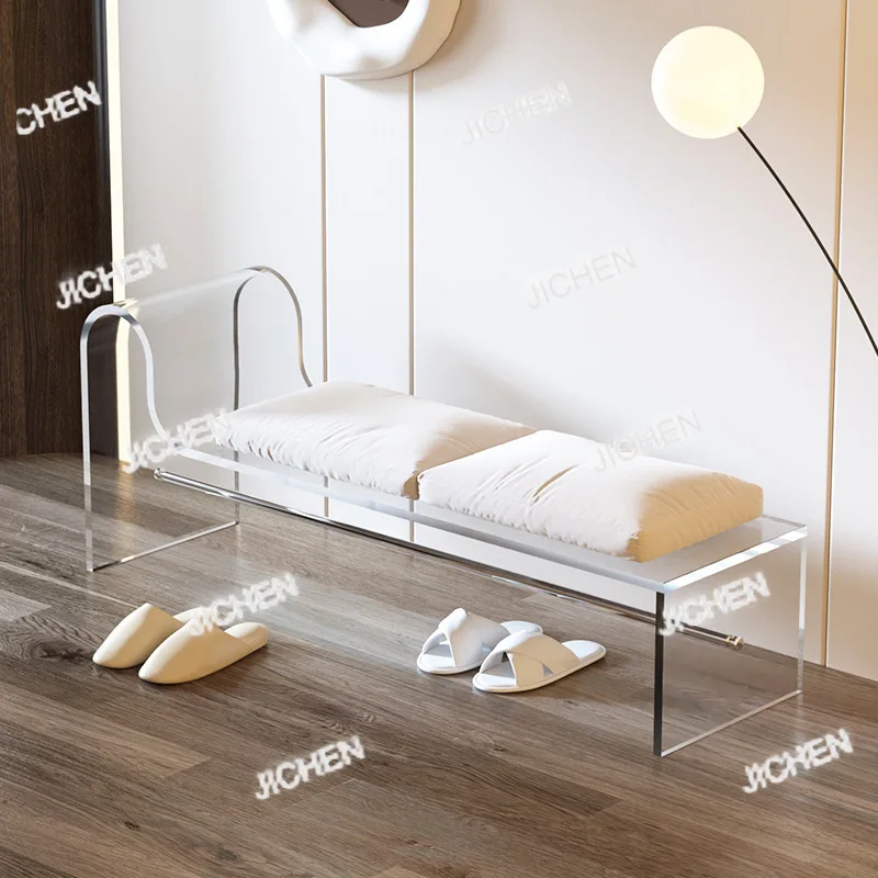 

Новая скамья-пуфик для переобувания в стиле минимализм, цвет кремовый, из массива дерева, для дома, прихожей, для отдыха