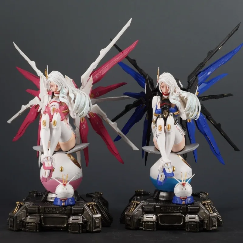 New Bandai Freedom Gundam Machine Girl 2D Anime Peripheral Creative Desktop Figure Model Decoration Ornaments Gifts Wholesale