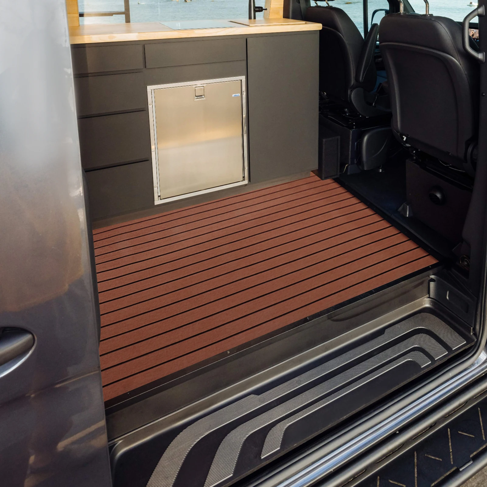 

Caravan Teak Floor Mat EVA Foam Marine Flooring Mat Anti-slip House, Boat, Marine 35.4"x94.5"