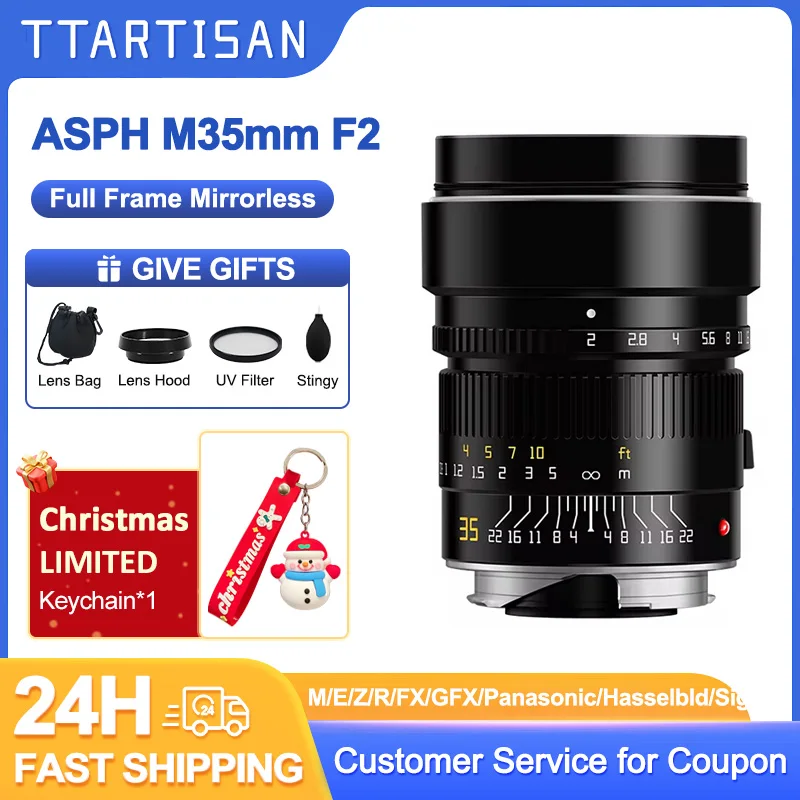 TTArtisan M35mm F2 AA APO Full Frame Manual Lens for Leica M Canon RF Nikon Z Fuji XF G Hasselblad Sigma Panasonic with Adapter