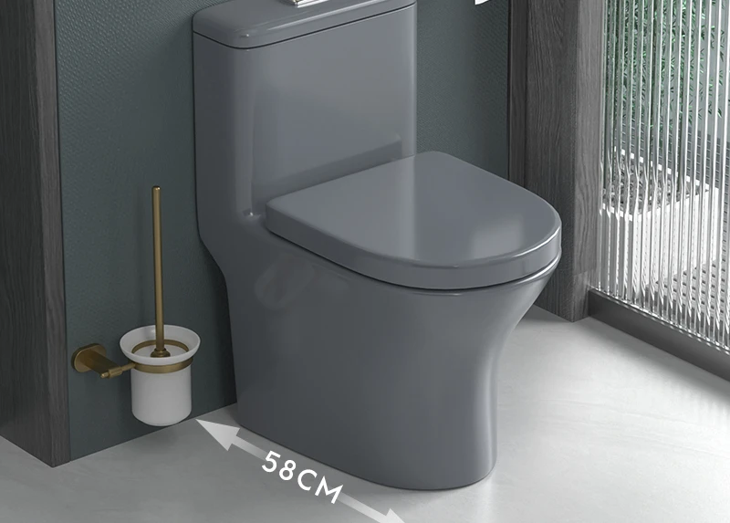 

Gray Toilet 580 Small Apartment Flush Siphon Ceramic Color Toilet Black Household Large Diameter Anti-Blocking