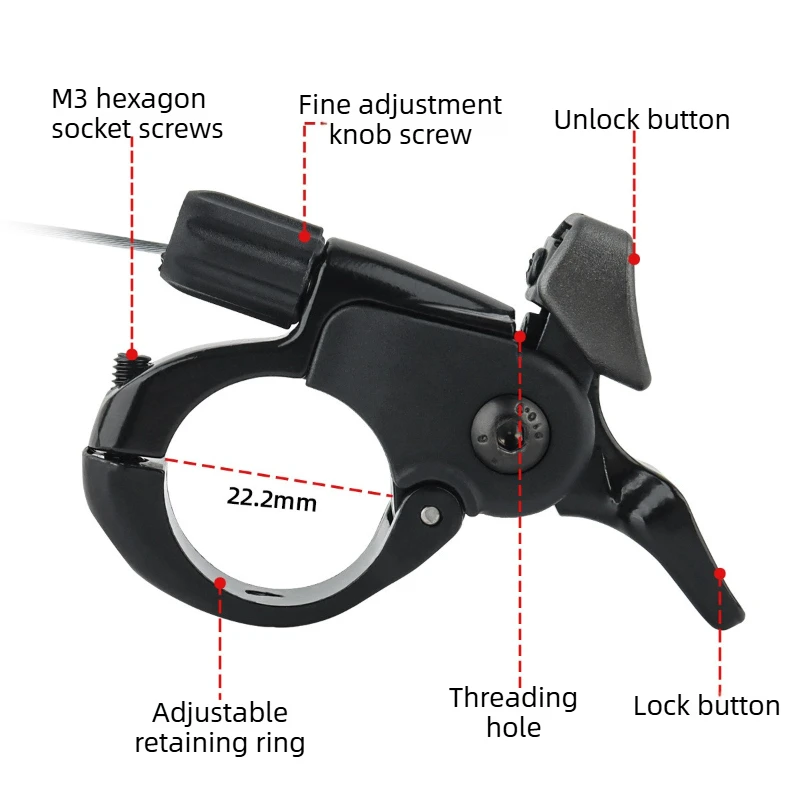 Bolany MTB Front Fork Remote Lockout Lever High-Quality Aluminum Alloy Repair Part One-Key Lockout Mechanism Bicycle Accessories