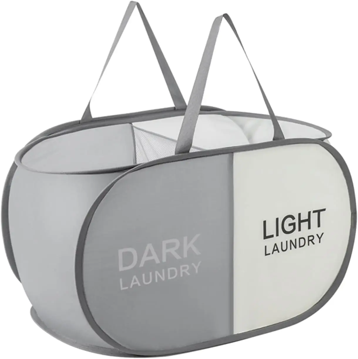 

Collapsible Laundry Basket Durable Pop Up Hamper with 2 Compartments for Sort and Storage, Portable Dirty Clothes Hamper for Dor