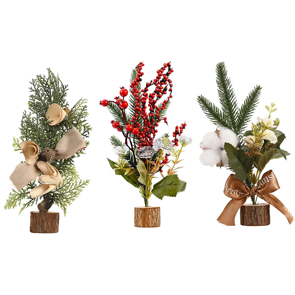 

Mini Christmas 25CM Plastic Wood Desktop Decor Party Xmas nament Home Office Car Room Bedroom Bath Holiday Events