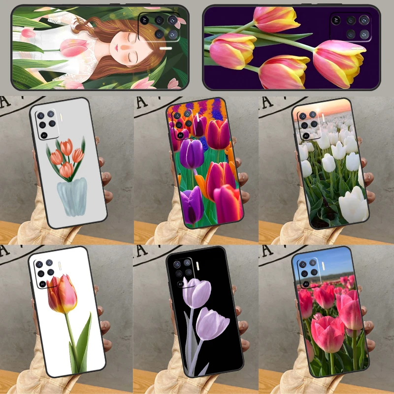 

Tulip Flower Phone Case For Oppo A79 A18 A38 A58 A78 A98 A17 A40 A60 A80 A16 A76 A96 A15 A74 A94 A54 A77