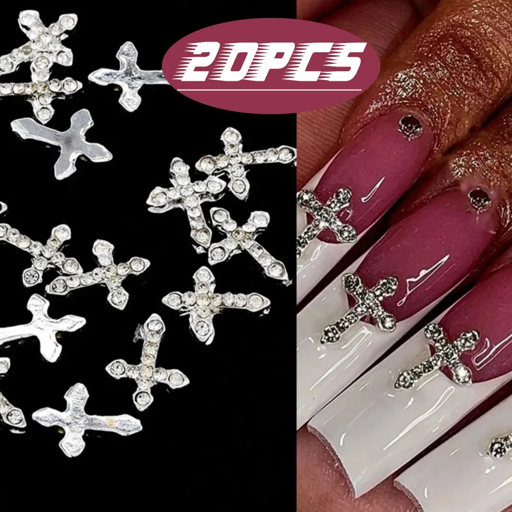 

Серебряные подвески для ногтей 20 шт., 3D Подвески для ногтей, украшения для ногтей с плоской задней стороной, стразы, кристаллы, алмазные элементы для украшения
