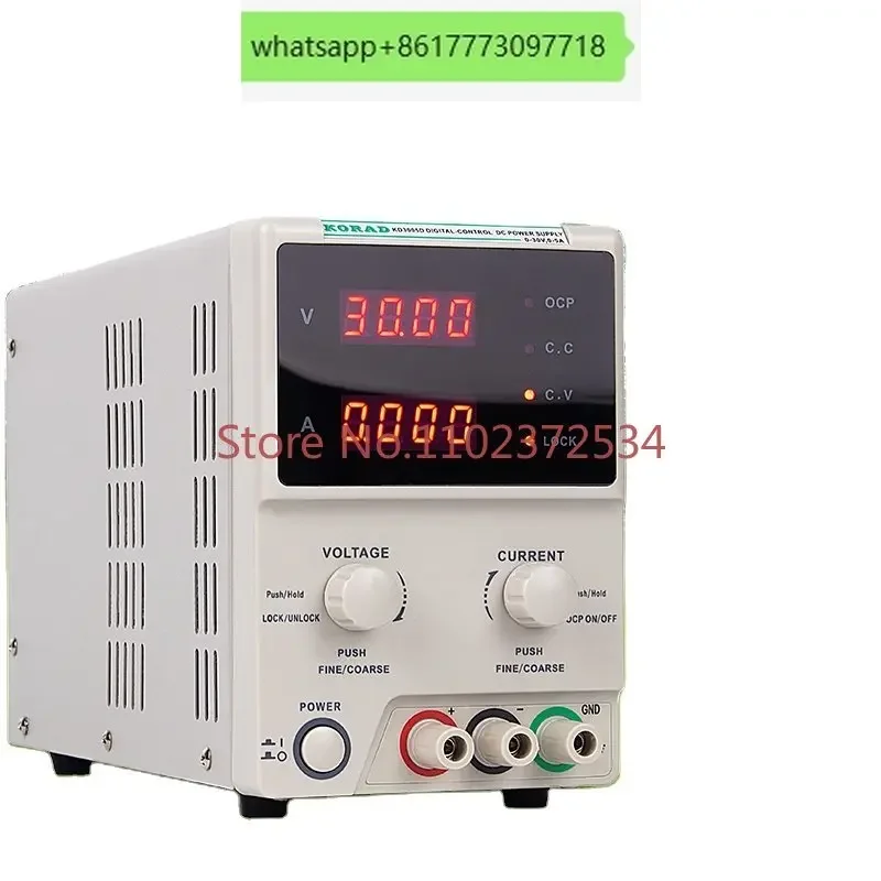 

KD3005D Высокоточный лабораторный цифровой регулируемый линейный источник питания постоянного тока 30 В 5 А 0,01 В 0,001 А цифровой регулируемый лабораторный класс
