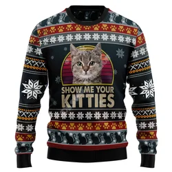 Christmas Santa Claus Cartoon Anime Graffiti Retro Winter Ugly Sweater 3DPrint Harajuku Pullover Casual Funny Long Sleeves X2