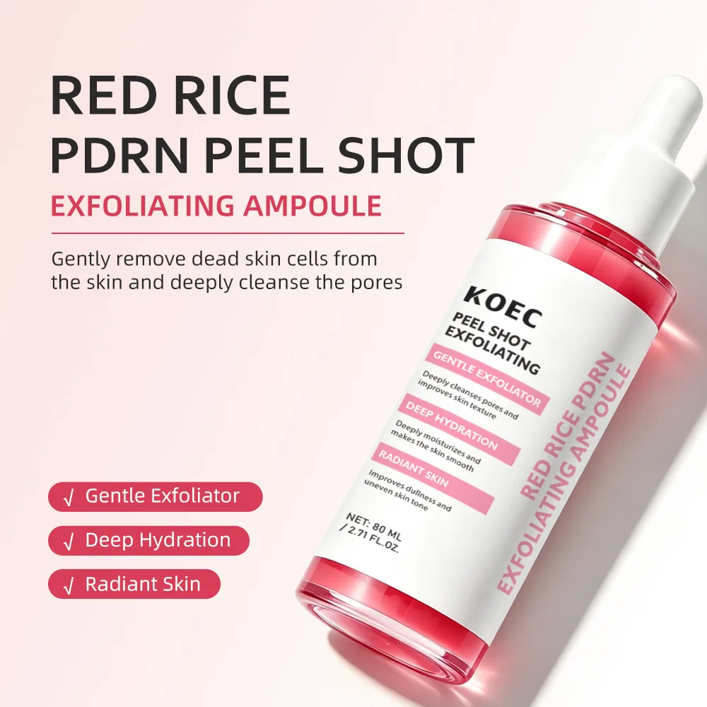 Mild Exfoliating Ampoule Essence Red Rice Pdrn Moisturizing Repair Kojic Acid Ginger Yellow Even Skin Dropper Care Essence 80ml