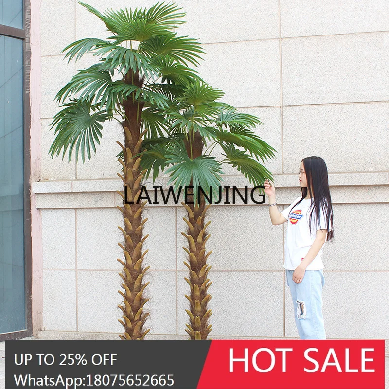 simulated palm tree plant tropical decorative green plant placement floor tree