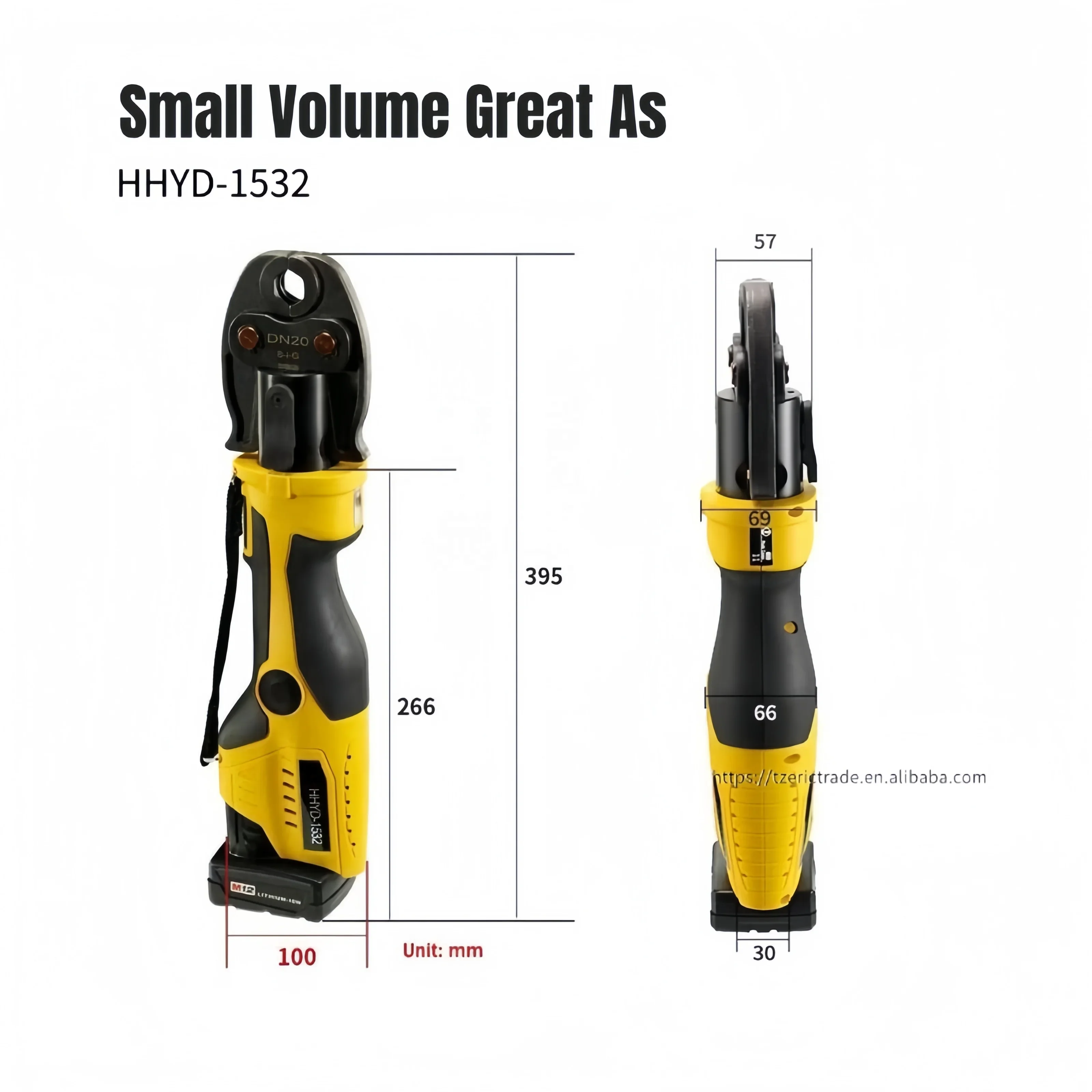 12V Cordless Battery-Powered Hydraulic Pipe Press Tool Kit 3 Jaw Crimping For 1/2 3/4 1 Inch Stainless Steel Includes 1/2 3/4 1