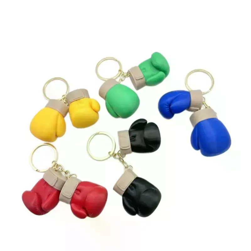 Unique Boxing Gloves Key Chain Simulation Fitness Equipment Pendant Keyring For Men Women Couple Car Keys Pendant