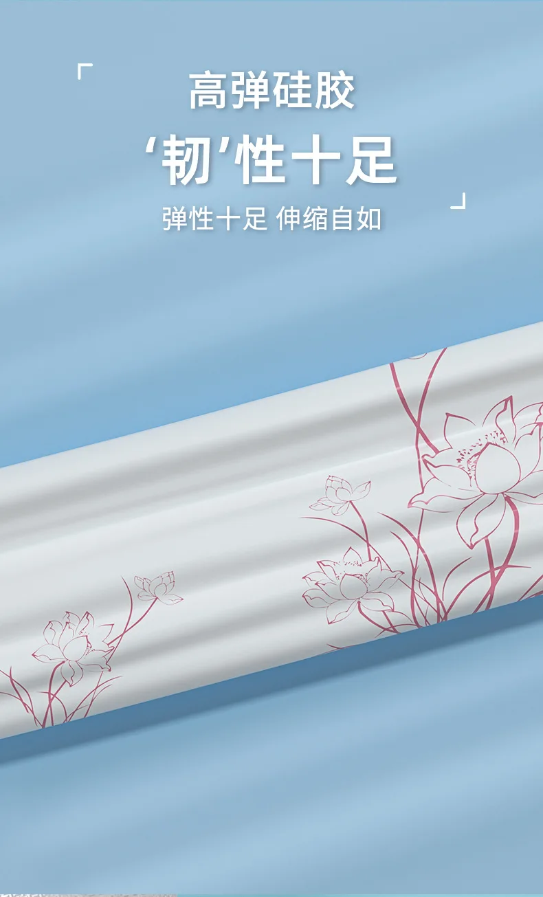 Badekappe mit Lotus-Aufdruck für langes Haar für Damen, wasserdichte, vergrößerte Badekappe aus Silikon, Ohrenschutz-Badekappen, 2 Farben – Detail 7