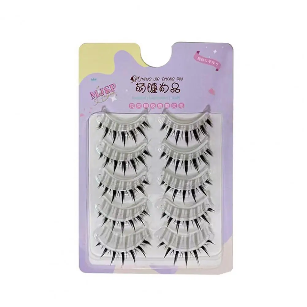 1 Set Makeup Eyelash 3D Effect Natural Soft Simulated Curl Cosplay Tool Black Beauty False Eye Lash for Dating