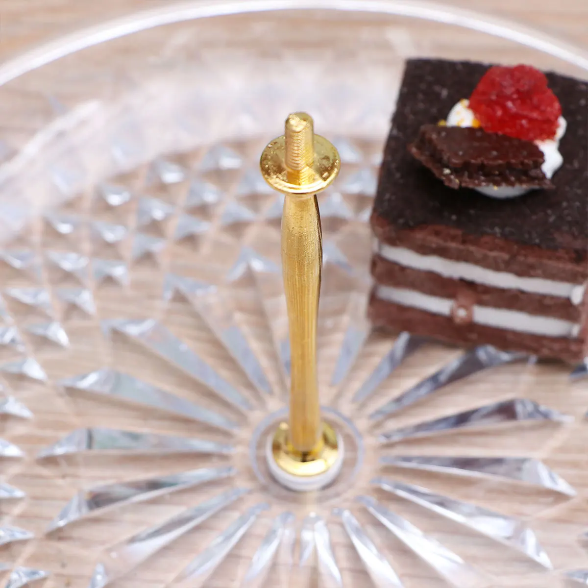 

Three Tiers Cake Display Stand Size S Golden Stick Plastic Dessert Stand Party Serving Platter Cupcake Fruit Fruit Plates