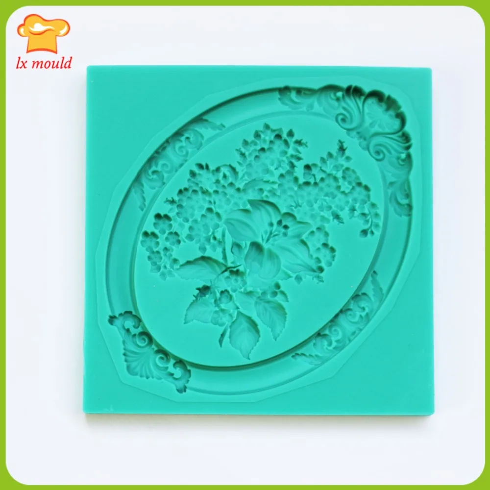 Soft Silicone Mold Relief Bouquet of Flowers Border Frame for Candy Art Chocolate Decoration Cup Cake Moule