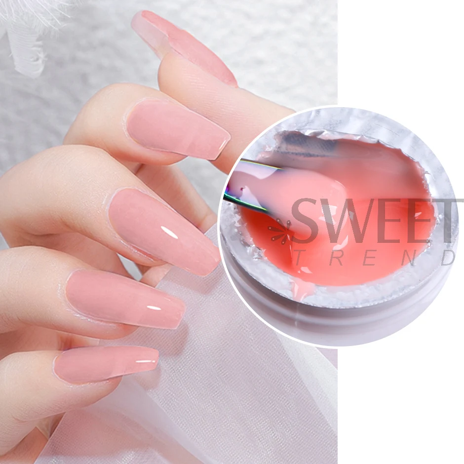 15ml Nude Color Quick Extension Nail Gel Acrylic Prolong UV Nail Tips Gel Complete Jelly Finger Hard Glue Manicure Tool LY1623-2