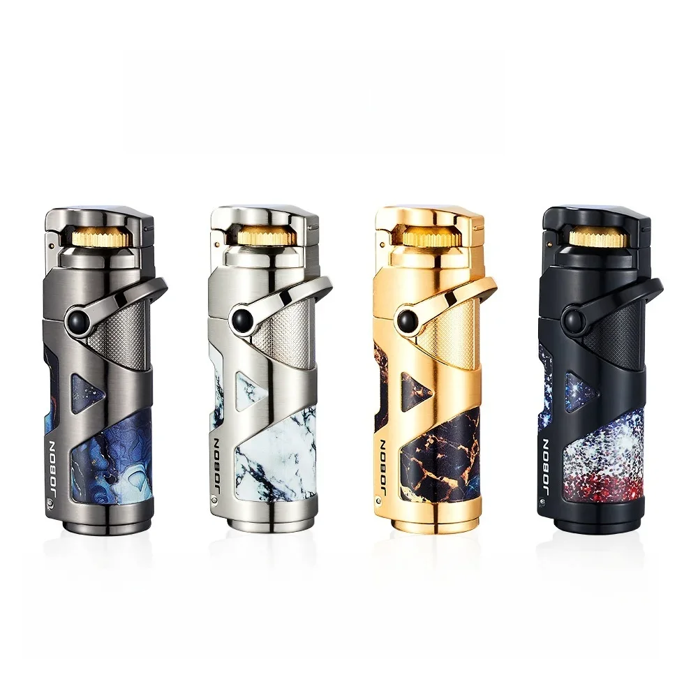 

Портативная персонализированная металлическая зажигалка с коромыслою, складная, ветрозащитная, с прямым синим пламенем, идеально подходит для сигар (