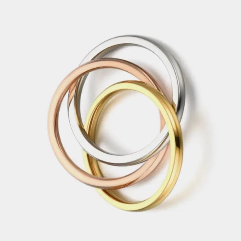 2026 hot selling stainless steel three ring interlocking ring men's fashions classic style women's ring jewelry gifts size 5-11