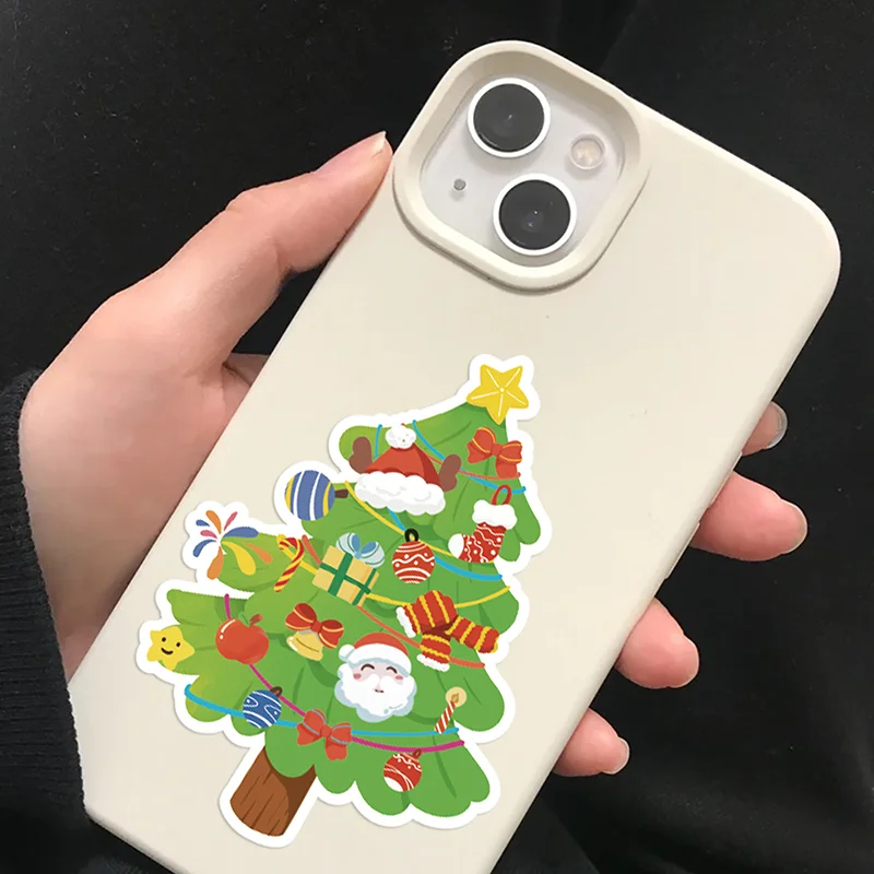 16PCS Toy Puzzle Stickers Christmas Tree Make A Face Stickers DIY Handicrafts Waterproof Stationery Stickers