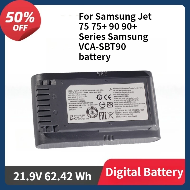 

21.9V 62.42 Wh Battery for Samsung Jet 75 75+ 90 90+ Series Samsung VCA-SBT90 Battery