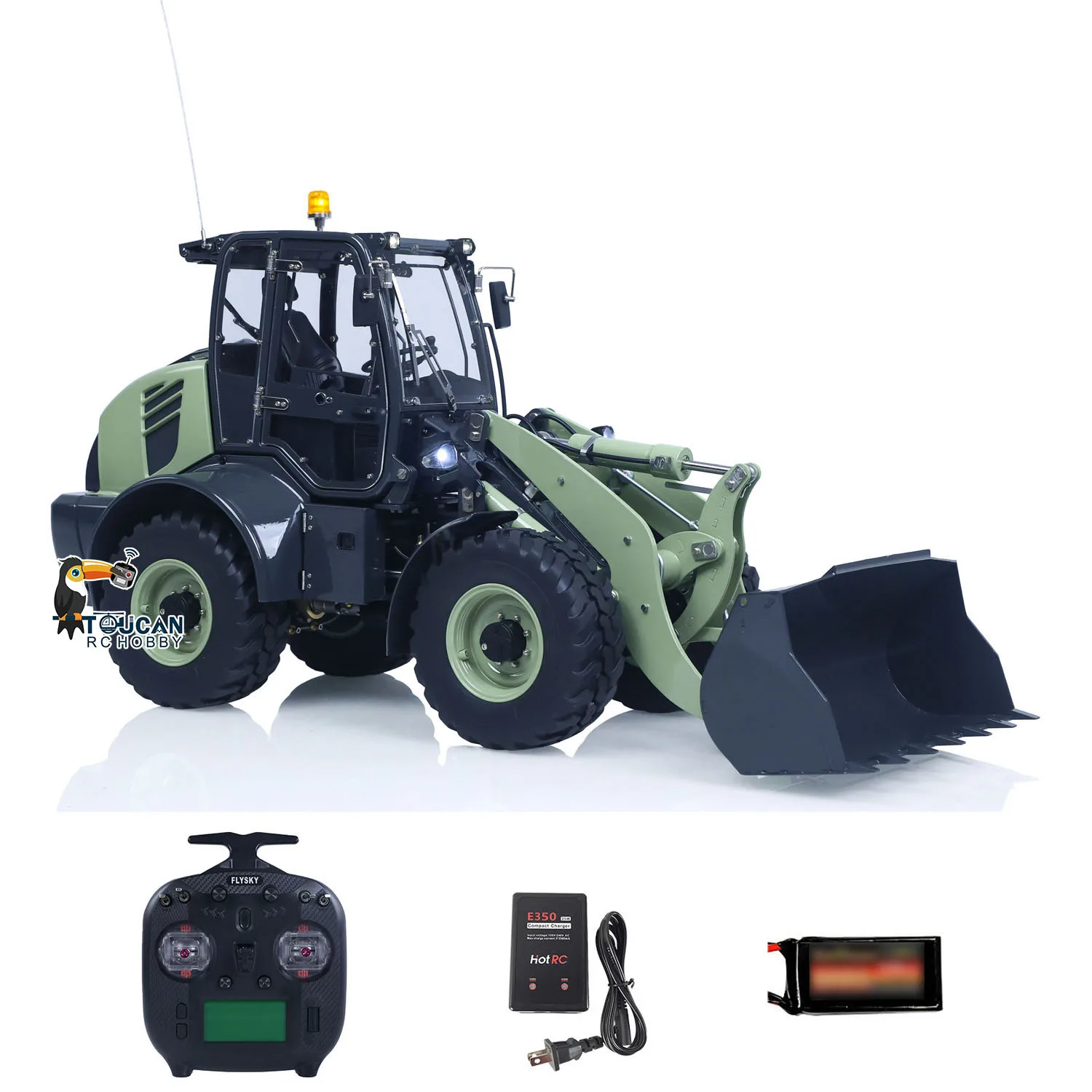 

1:14 LESU Metal Remote Control Hydraulic Loader RTR Aoue WA100M-8 4CH Reversing Valves RC Engineering Vehicles Lights Sounds