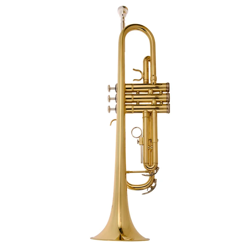 Trumpet instrument, B-flat brass wind instrument, professional three tone button trumpet