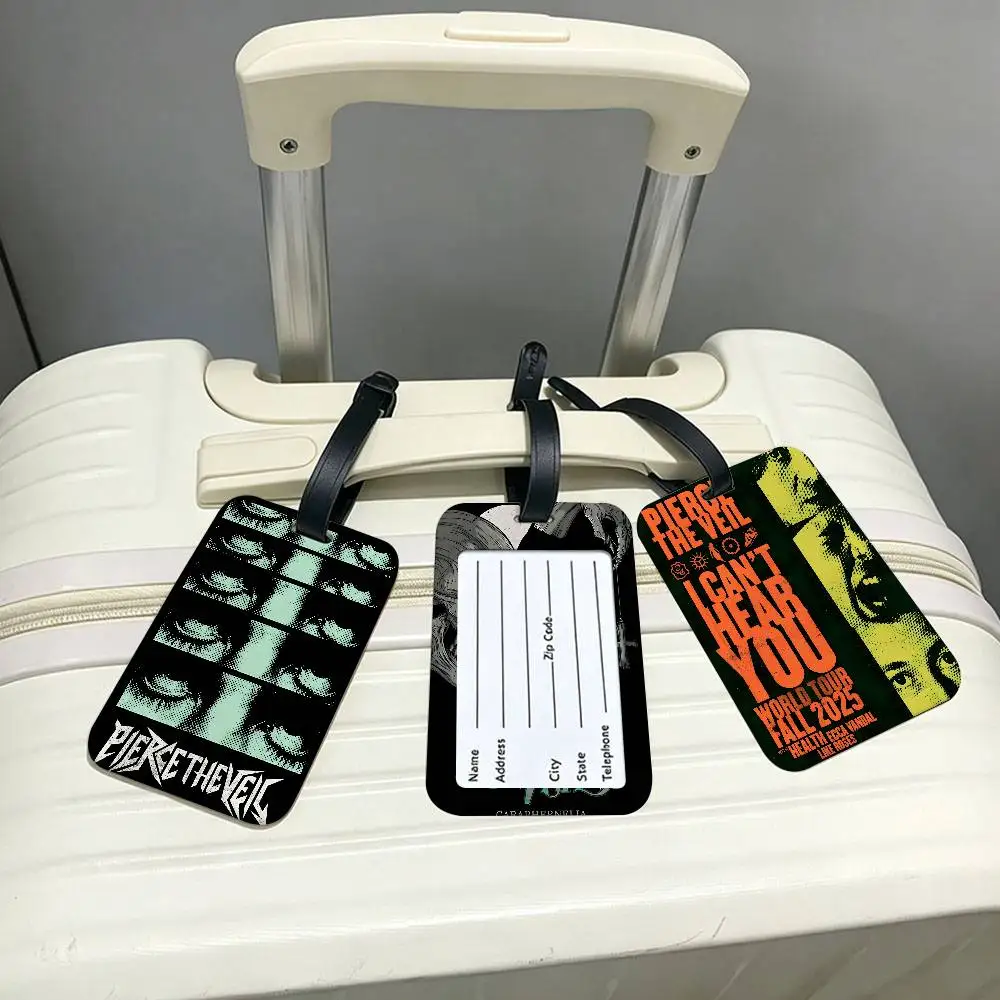 P-Pierce T-The V-Veil Band Durable PVC Anti lost Baggage Tag With Info Card Lightweight Luggage Identification Label